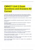 CMN571 Unit 2 Exam Questions and Answers All Correct 