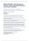 MESA AIRLINES - Initial Emergency General - Study Guide 2023 Questions and Answers Complete