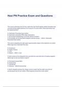 Hesi PN Practice Exam and Questions with Complete Solutions (A+ GRADED 100% VERIFIED)