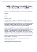  WGU C785 Biochemistry Unit Exam Questions with Answers 2024