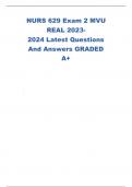 NURS 629 Exam 2 MVU REAL 2023-2024Latest  Questions And Answers GRADED A+ 