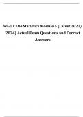 WGU C784 Statistics Module 5 (Latest 2023/ 2024) Actual Exam Questions and Correct Answers
