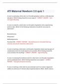 ATI Maternal Newborn 2.0 quiz 1    A nurse is assessing a client who is at 34 weeks gestation and has a mild placental abruption. Which finding should the nurse expect? - CORRECT  ANSWER    Dark red vaginal bleeding    A nurse is caring for a client who i