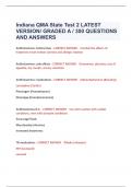 Indiana QMA State Test 2 LATEST VERSION/ GRADED A / 300 QUESTIONS AND ANSWERS     Antihistamines: Action/Uses - CORRECT ANSWER    Combat the effects of histamine; treat motion sickness and allergic reaction    Antihistamines: side effects - CORRECT ANSWER