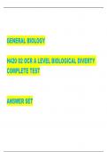 GENERAL BIOLOGY H420 02 OCR A LEVEL BIOLOGICAL DIVERTY  COMPLETE TEST ANSWER SET