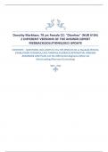 Dorothy Markham, 78 yrs Female CC: “Diarrhea” (NUR 6104) 2 DIFFERENT VERSIONS OF THE ANSWER EXPERT FEEDBACK(SOLUTIONS)2023 UPDATE