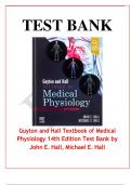 Guyton and Hall Textbook of Medical Physiology 14th Edition Test Bank by John E. Hall, Michael E. Hall.