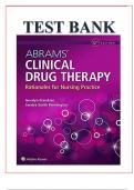 Test Bank For Abrams’ Clinical Drug Therapy Rationales for Nursing Practice 12th Edition Geralyn