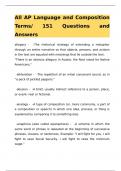 All AP Language and Composition Terms/ 151 Questions and Answers 