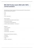 BIO 204 Purdue exam 2023 with 100% correct answers