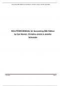 SOLUTIONS MANUAL for Accounting 28th Edition by Carl Warren, Christine Jonick & Jennifer Schneider. ISBN 9781337913256 All Chapters A+