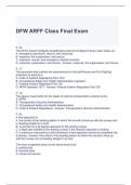 DFW ARFF Class Final Exam with complete solutions