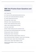 NBE Arts Practice Exam Questions and Answers