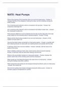 NATE Heat Pumps 2023 Exam Questions and Answers