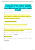 Humber Real Estate - Course 4, Module 12: Preparing to Lease Office, Retail and Industrial Properties (2023/2024) Already Graded A