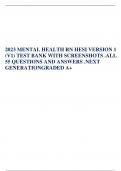 2023 MENTAL HEALTH RN HESI VERSION 1 (V1) TEST BANK WITH SCREENSHOTS .ALL 55 QUESTIONS AND ANSWERS .NEXT GENERATIONGRADED A+ in April 2022 A+)
