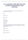 CCC COMMON CORE PRE-TEST 2023 COMPLETE QUESTIONS ANDS ANSWERS