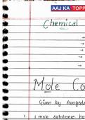 12th chemistry Mole concept handwriting notes 