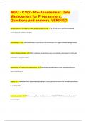 WGU - C192 - Pre-Assessment: Data  Management for Programmers,  Questions and answers. VERIFIED. (2024/2025 Exam UIPDATE. APPROVED)