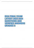 ISSA FINAL EXAM  LATEST 2023-2024  QUESTIONS AND  VERIFIED ANSWERS  GRADED A