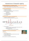 Samenvatting metabolisme en metabole regeling VERDIEPING