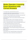 Boiler Operator Licensing Exam Questions with Correct Answers 