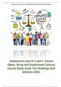 Employment Law Ch 2 and 5- Human Rights: Hiring and Employment Contract (Issues) Study Guide Test Challenge with Solutions 2023.