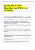 NURS 350 Exam 1 Questions with Correct Answers 