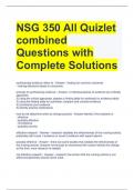 NSG 350 All Quizlet combined Questions with Complete Solutions 