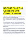 NSG357 Final Test Questions with Correct Answers 