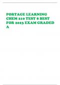 PORTAGE LEARNING  CHEM 210 TEST 8 BEST  FOR 2023 EXAM GRADED  A