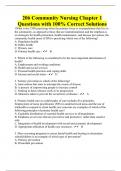 206 Community Nursing Chapter 1 Questions with 100% Correct Solutions