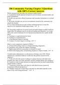 206 Community Nursing Chapter 3 Questions with 100% Correct Answers