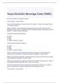 Texas Alcoholic Beverage Code (TABC) Exam