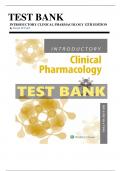 Test Bank - Introductory Clinical Pharmacology, 12th Edition (Ford, 2022), Chapter 1-54 | All Chapters