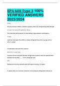 EPA 608 Type 3  100%  verified answers 2023/2024