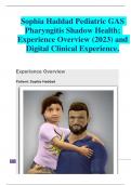 BEST FINDINGS Sophia Haddad Pediatric GAS  Pharyngitis Shadow Health;  Experience Overview (2023) and  Digital Clinical Experience.