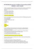 ATI RN (NGN) Nursing Care of Children Proctored Exam 2019 B GRADED A LATEST UPDATE A nurse is assessing a school aged child who has heart failure and is taking furosemide. Which of the following findings should the nurse identify as an indication that the