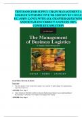 TEST BANK FOR SUPPLY CHAIN MANAGEMENT A LOGISTICS PERSPECTIVE 9th EDITION BY COYLE  EC. JOHN LANGL WITH ALL CHAPTER QUESTIONS AND DETAILED CORRECT ANSWERS 100% COMPLETE SOLUTION