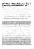 A* AQA ENGLISH LITERATURE OTHELLO ESSAY - 2020 Othello – William Shakespeare ‘Cassio is a tragic innocent ensnared in Iago’s plot.’