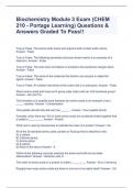 Biochemistry Module 3 Exam (CHEM 210 - Portage Learning) Questions & Answers Graded To Pass!!