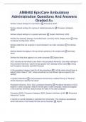 AMB400 EpicCare Ambulatory Administration Questions And Answers Graded A+
