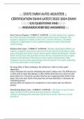 STATE FARM AUTO ADJUSTER  CERTIFICATION EXAM LATEST 2023-2024  EXAM 120 QUESTIONS AND ANSWERS(VERIFIED ANSWERS)