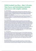 NFHS Football Case Plays - Rule 3 (Periods, Time Factor, and Substitutions) Questions and Answers with complete solutions