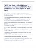 TCFP Test Bank 2023-2024 Actual Questions and Answers 100% Verified;(Everything you need to pass TCFP is here)