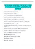 TLETA CLASS 1879 POST TEST STUDY GUIDE ACTUAL EXAM WRITTEN QUESTIONS AND ANSWERS