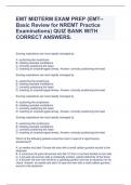 EMT MIDTERM EXAM PREP (EMT--Basic Review for NREMT Practice Examinations) QUIZ BANK WITH