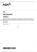 AQA AS GEOGRAPHY Paper 1 Mark scheme June 2023 Physical geography and people and the environment