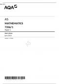 AQA AS MATHEMATICS Paper 1 7356/1 Mark scheme June 2023