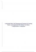 Leadership Roles and Management Functions in Nursing Theory and Application 9th Edition Test Bank | Comprehensive Companion